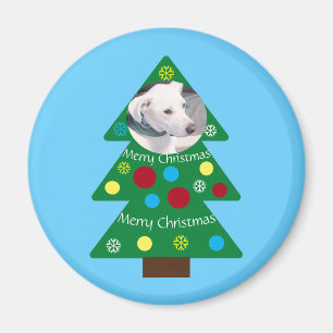 Imã Cachorro branco e bonito Cachorro colorido Árvore