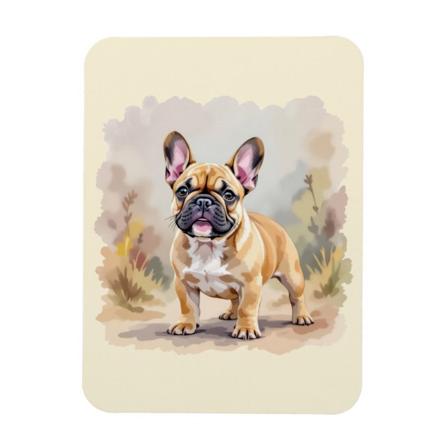 Ímã Cachorro Bulldog Francês Fofo Cor Bege Tan (Vertical)