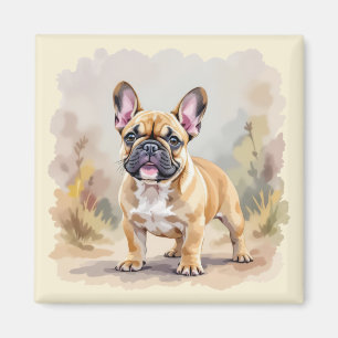 Imã Cachorro Bulldog Francês Fofo Cor Bege Tan