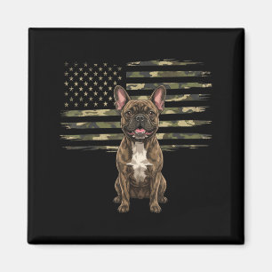 Imã Cachorro Bulldogue Francês Camuflado Bandeira Amer