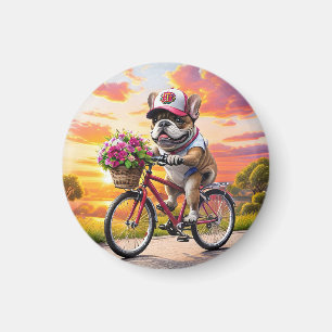 Imã Cachorro Bulldogue Francês de bicicleta