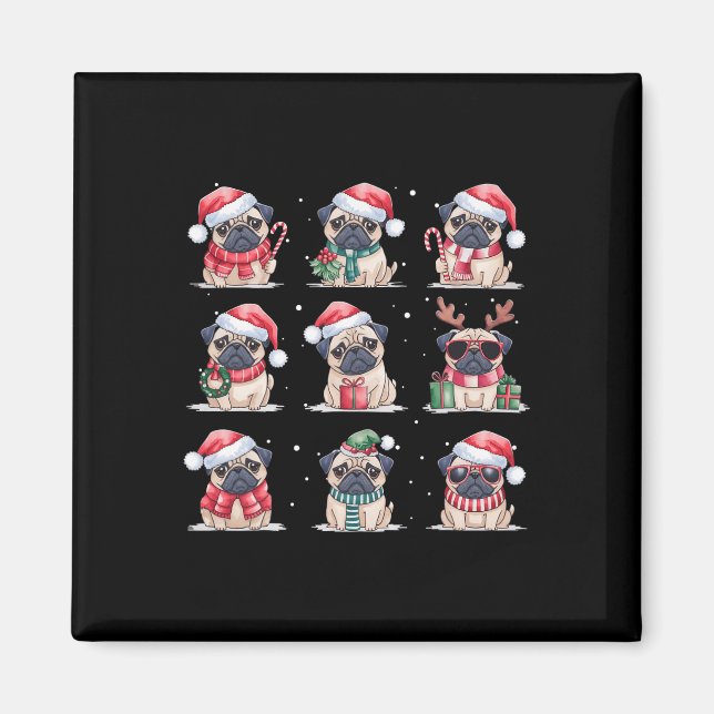 Imã Cachorro Cachorro Luzes De Natal Engraçadas Cachor (Frente)