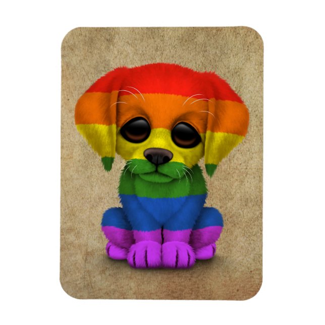 Ímã Cachorro-Cachorro-Orgulho gay (Vertical)