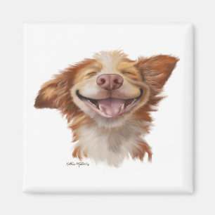 Imã Cachorro Cartoon com Grande Sorriso