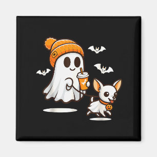 Imã Cachorro Chihuahua Fantasma Engraçado Andando Mulh