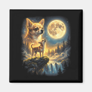 Imã Cachorro Chihuahua noite enluarada arte Chihuahua
