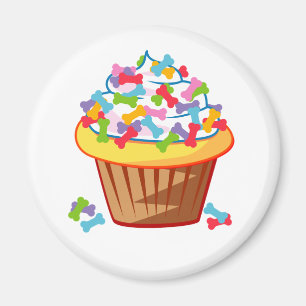 Imã Cachorro - Cupcake com Ossos do Cachorro
