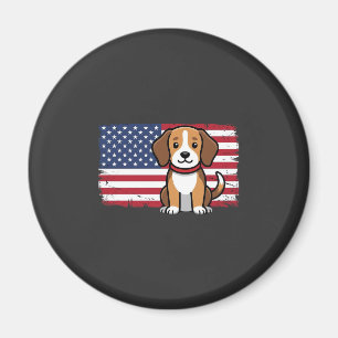 Imã Cachorro da Bandeira Americana Vetor Patriótico