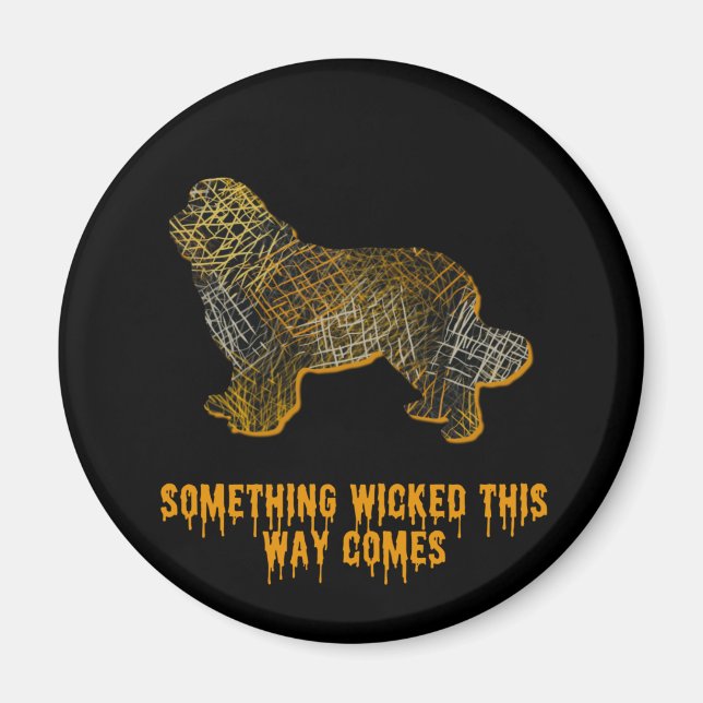 Imã Cachorro da Terra Nova Silhout Diversão do Hallowe (Frente)