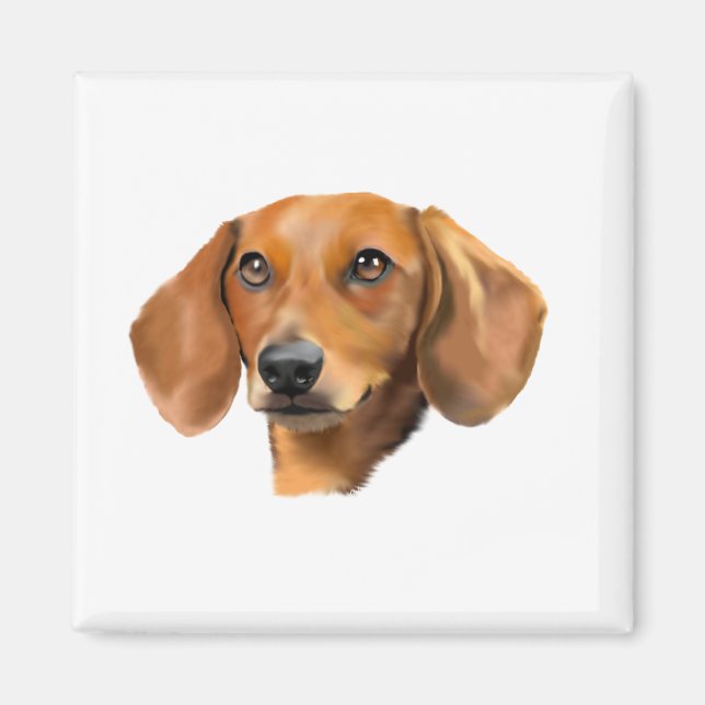Imã Cachorro Dachshund Vermelho (Frente)
