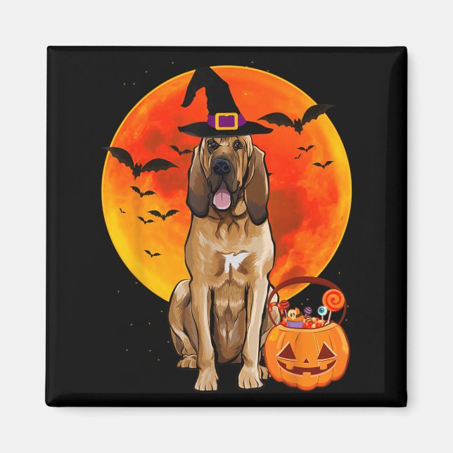 Imã Cachorro de Abóbora de Halloween São Huberto (Frente)