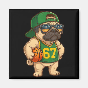 Imã Cachorro de Basquete Pug 67 Gíria Gen Alpha Srts H