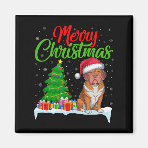 Imã Cachorro De Bordeaux Árvore De Natal Luzes Xmas D