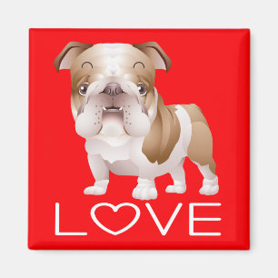 Imã Cachorro de Cachorro Inglês de Bulldog Vermelho Ma