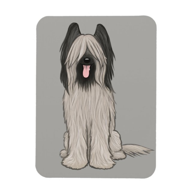Ímã Cachorro de Cartoon Briard (Vertical)