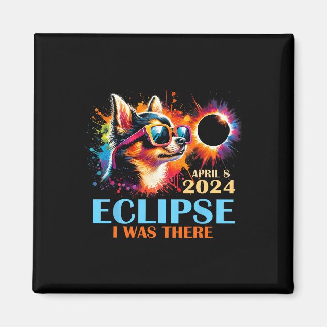 Imã Cachorro De Chihuahua 2024 No Eclipse Solar Total (Frente)