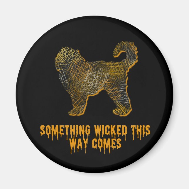 Imã Cachorro de Cockapoo Diversão do Halloween (Frente)