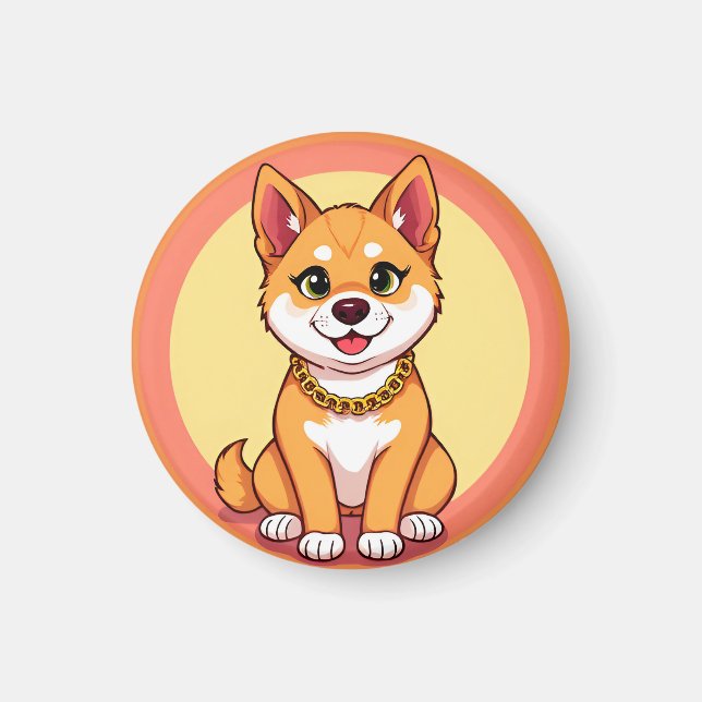 Imã Cachorro de Desenho Animado Adorável (Frente)