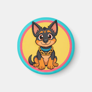 Imã Cachorro de desenho animado adorável sorrindo aleg