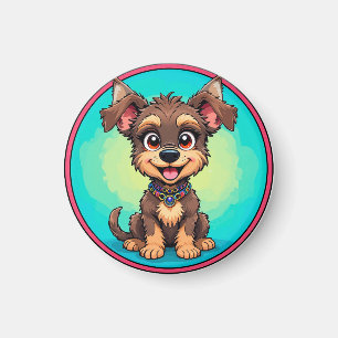Imã Cachorro de Desenho Animado Alegre