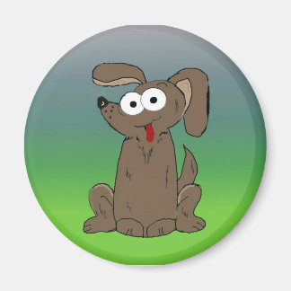 Imã Cachorro de Desenho Animado Engraçado com Olhos Sa