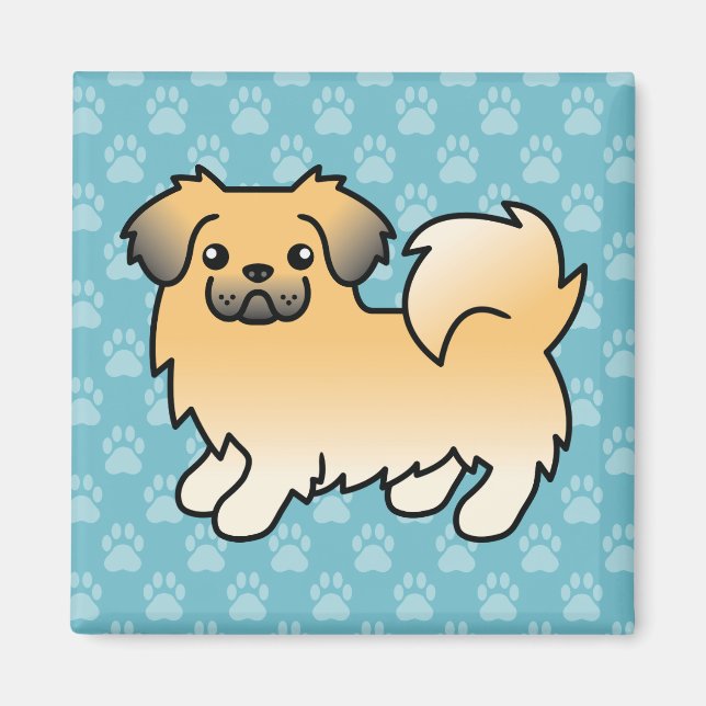Imã Cachorro de desenho animado Fawn Sable Tibetan Spa (Frente)