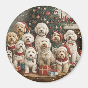 Imã Cachorro de Goldendoodle de Natal