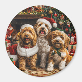 Imã Cachorro de Goldendoodle de Natal