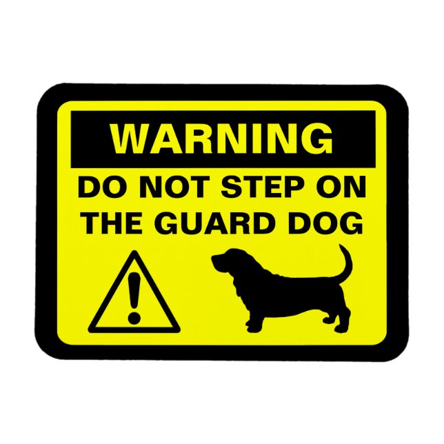 Ímã Cachorro de Guarda Basset Hound Alerta (Horizontal)