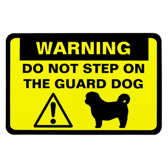 Ímã Cachorro de Guarda Divertido Shih Tzu Alerta (Horizontal)