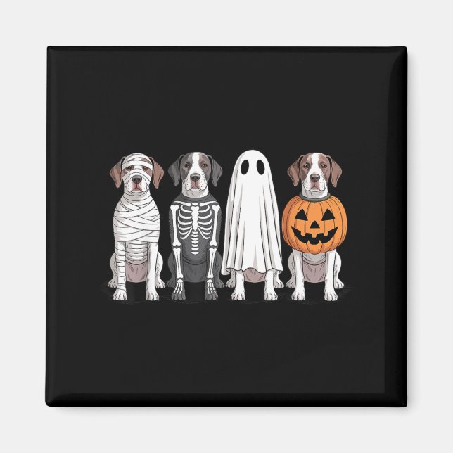 Imã Cachorro de Halloween de Abóbora Pointer Inglês Fa (Frente)