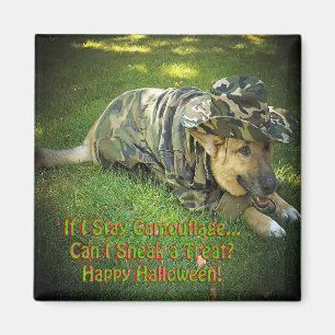 Imã Cachorro de Halloween em Camouflage