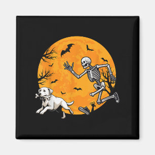 Imã Cachorro de Halloween Esqueleto Perseguindo Cachor