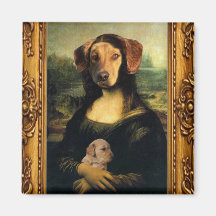 Cachorro de Mona Lisa - Golda Lisa - Retrato Famos
