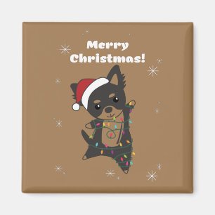 Imã Cachorro de Natal Chiwawa Cachorros de inverno Cac
