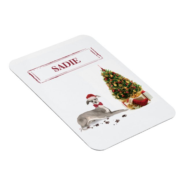 Ímã Cachorro de Natal Engraçado Italiano Greyhound (Lado Direito)