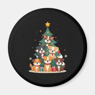 Imã Cachorro de Natal T-Shirt Cute Engraçado Cachorros