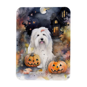 Ímã Cachorro de Pastoreio Inglês Antigo de Halloween c
