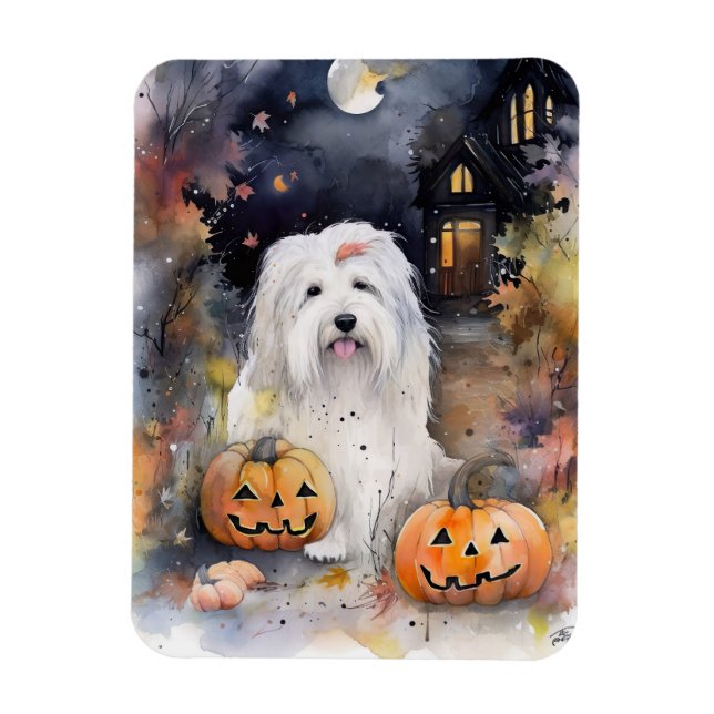 Ímã Cachorro de Pastoreio Inglês Antigo de Halloween c (Vertical)