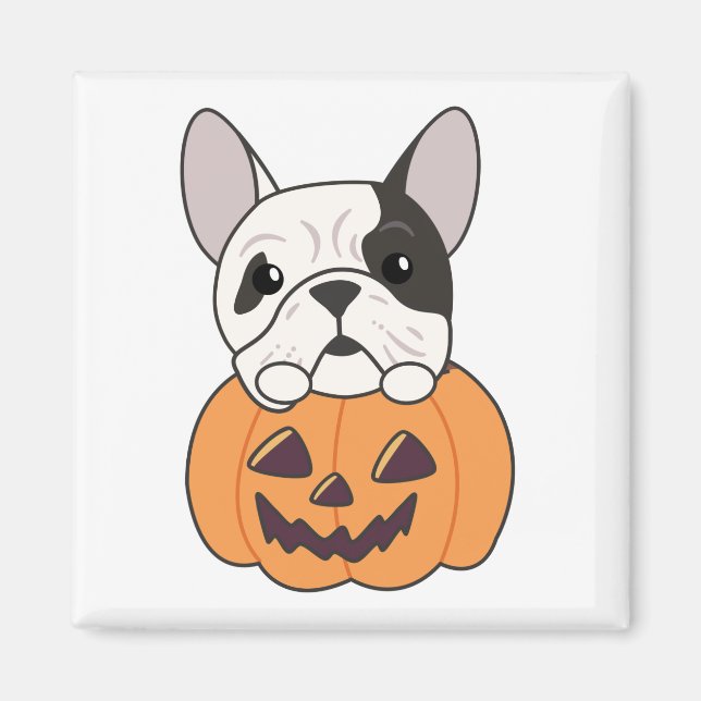 Imã Cachorro De Pumpkin Cute Dogs Feliz Halloween Magn (Frente)
