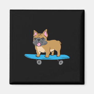 Imã Cachorro de Skate Bulldog Francês Skatista Me