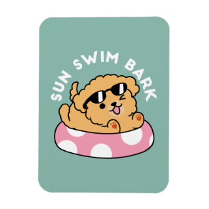 Ímã Cachorro de verão - Cachorro flutuante com óculos 
