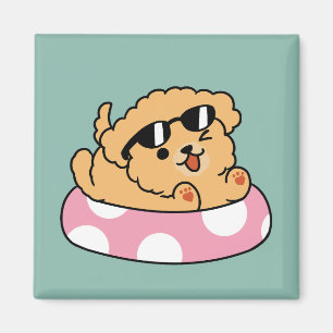 Imã Cachorro de verão - Cachorro flutuante com óculos 