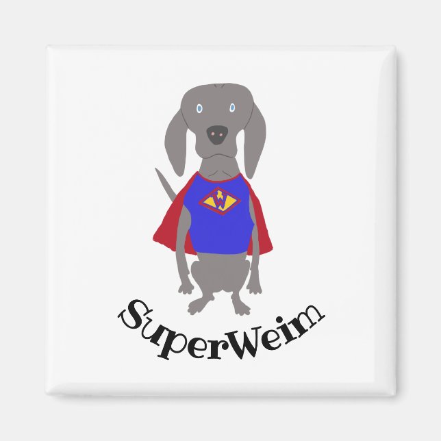 Imã Cachorro de Weimaraner da Cinza SuperWeim (Frente)