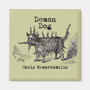 Imã Cachorro Demônio Vintage Engraçado Fofo