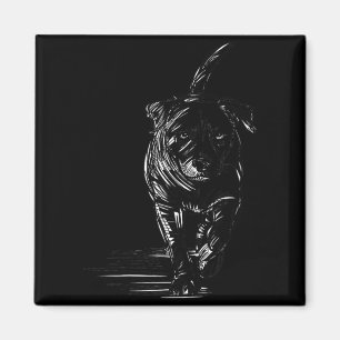 Imã Cachorro desenhado à mão arte minimalista de linha