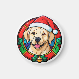 Imã Cachorro Desenho Animado com Chapéu de Papai Noel 