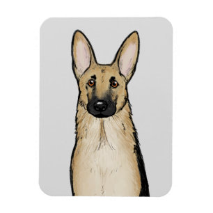 Ímã Cachorro do German shepherd de bronzeado claro   P