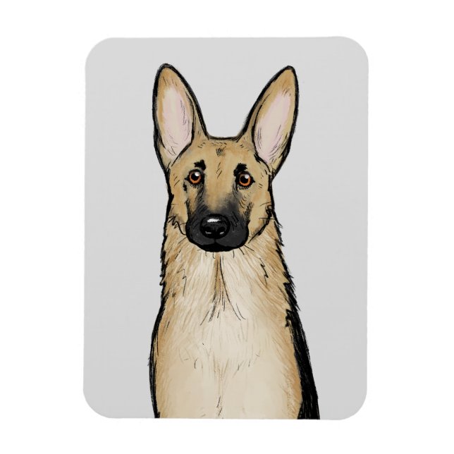 Ímã Cachorro do German shepherd de bronzeado claro | P (Vertical)