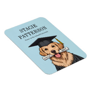 Ímã Cachorro do Retriever do Ouro de Graduação Persona